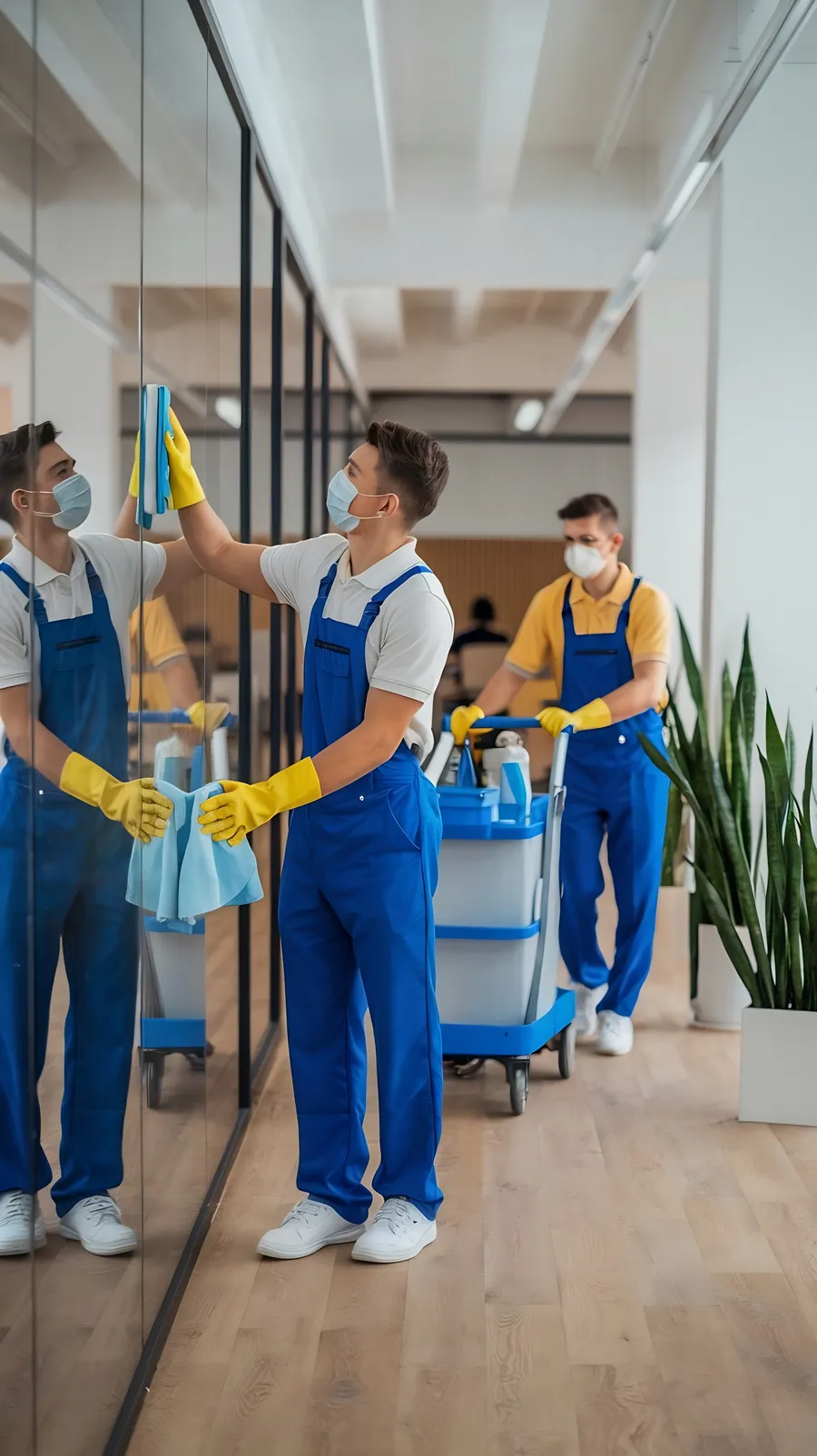Novaxx Team bei der Glas- und Fensterreinigung