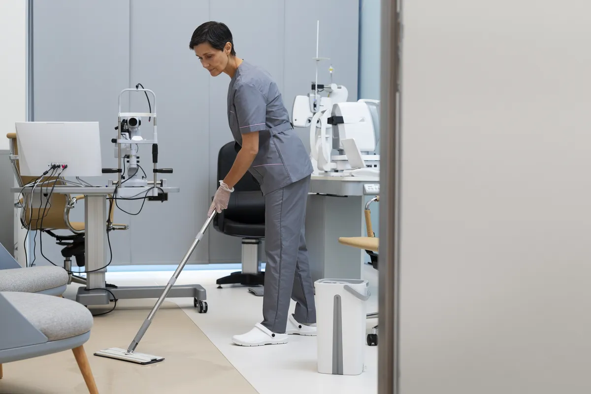 Hygienereinigung in einer Arztpraxis